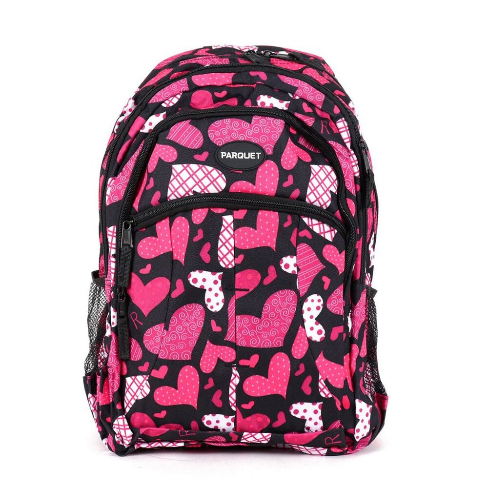 Pink Heart Pattern Novelty Backpack 17" in